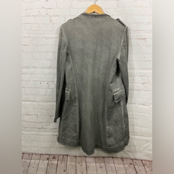 SUZY D LONDON WOMANS SIZE LARGE OPEN FRONT DISTRESSED MILITARY STYLE JACKET - Picture 3 of 9